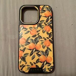 iPhone 13 Pro - Orange and Black iPhone Case with Tropical Design